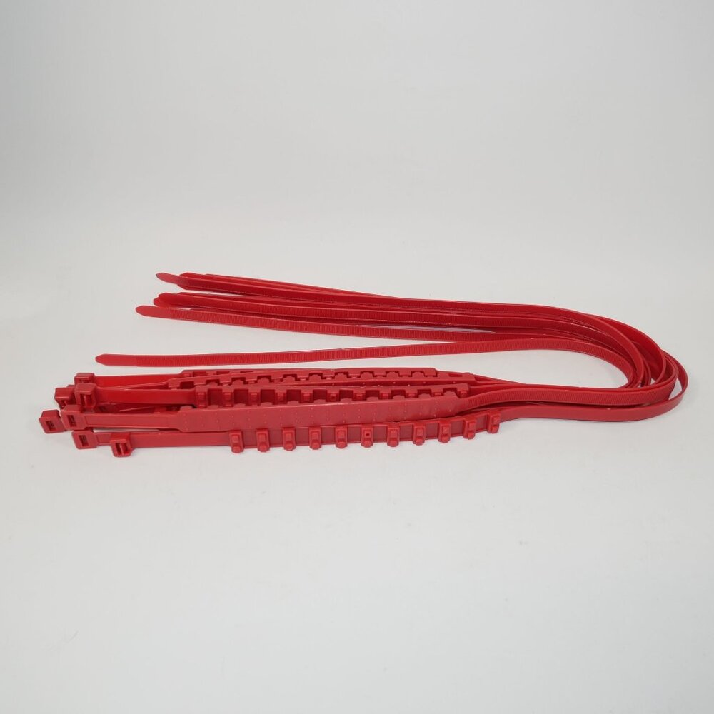 Set Of 20 Red Anti-Slip Snow & Mud Disposable Wheel Straps For Cars/ATV/Off-Road